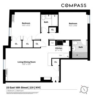 $1,895,000 | 23 East 10th Street, Unit 231 | Greenwich Village