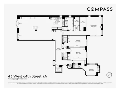 $7,995,000 | 43 West 64th Street, Unit 7A | Upper West Side