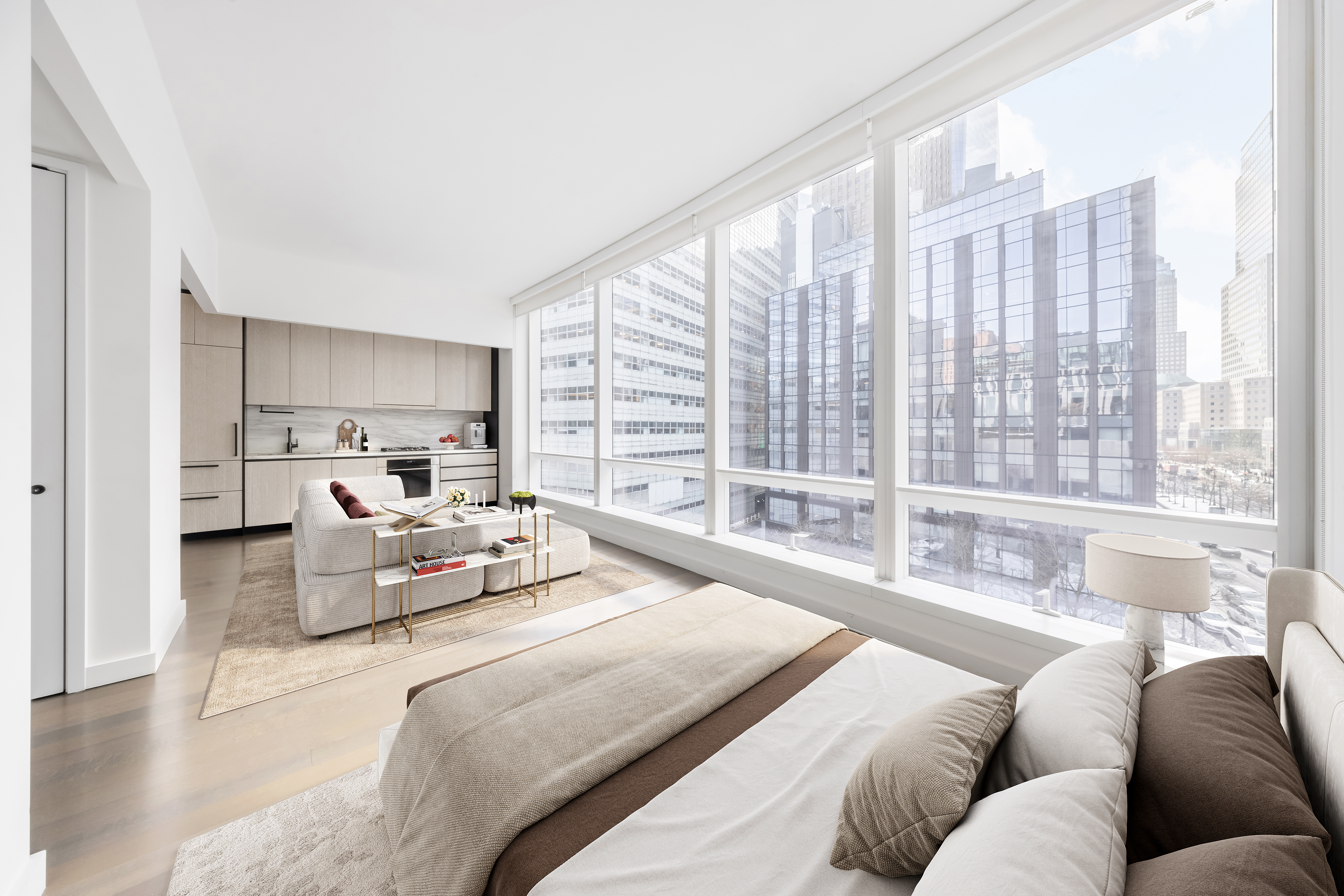 111 Murray Street, Unit 7D Manhattan, NY 10007 - Photo 7 of 17 a living room with furniture and a large window