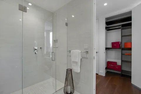 a bathroom with a shower