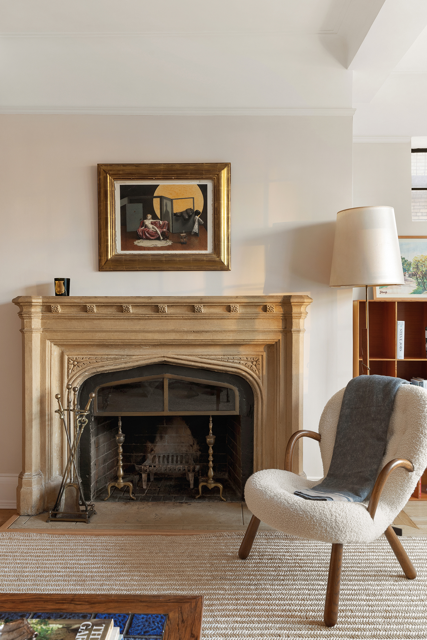 44 Gramercy Park North, Unit 15D Manhattan, NY 10010 - Photo 4 of 11 a living room with furniture and a fireplace