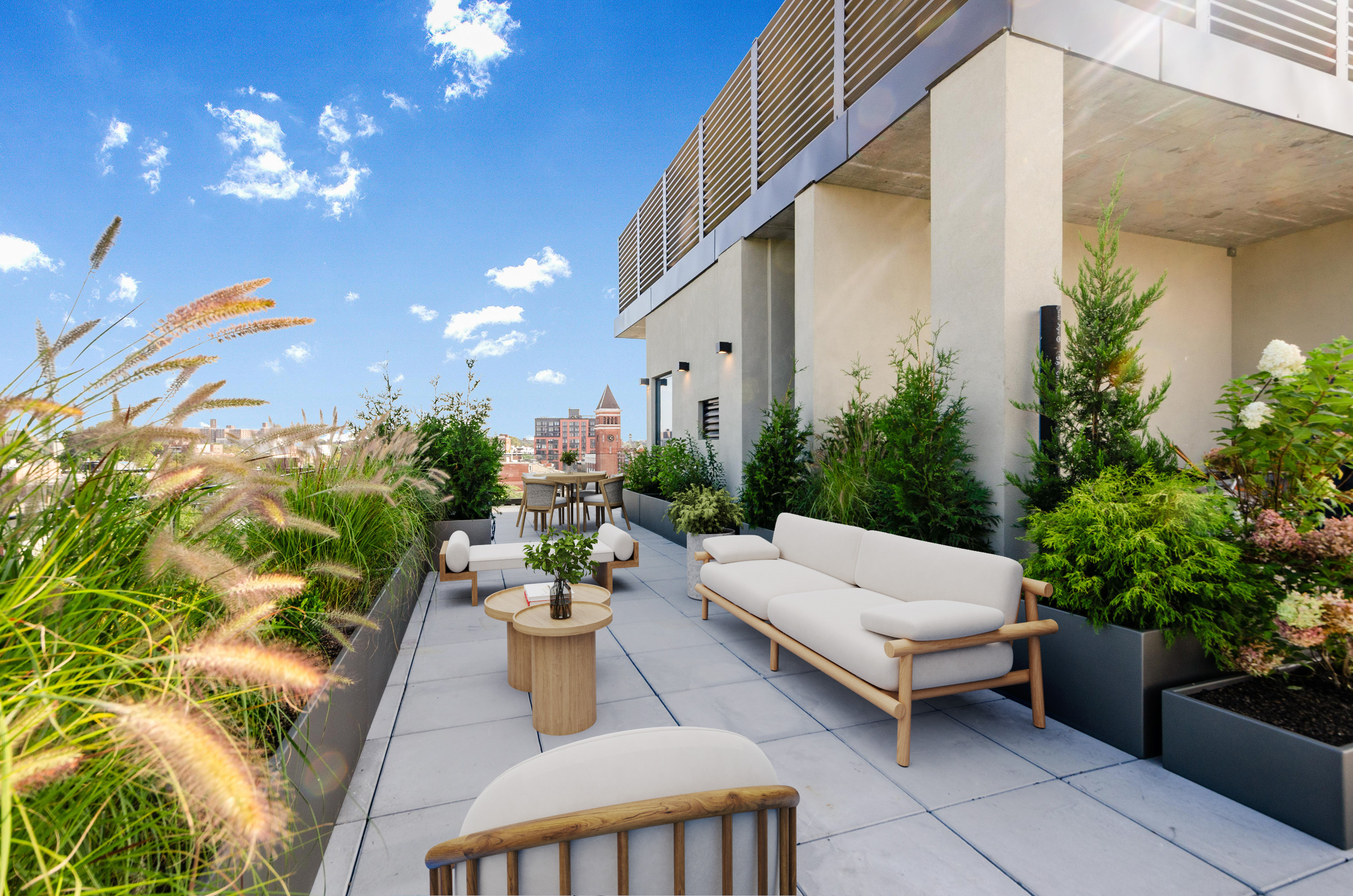 435 Tompkins Avenue, Unit 304S Brooklyn, NY 11216 - Photo 12 of 15 a view of a patio with couches and potted plants
