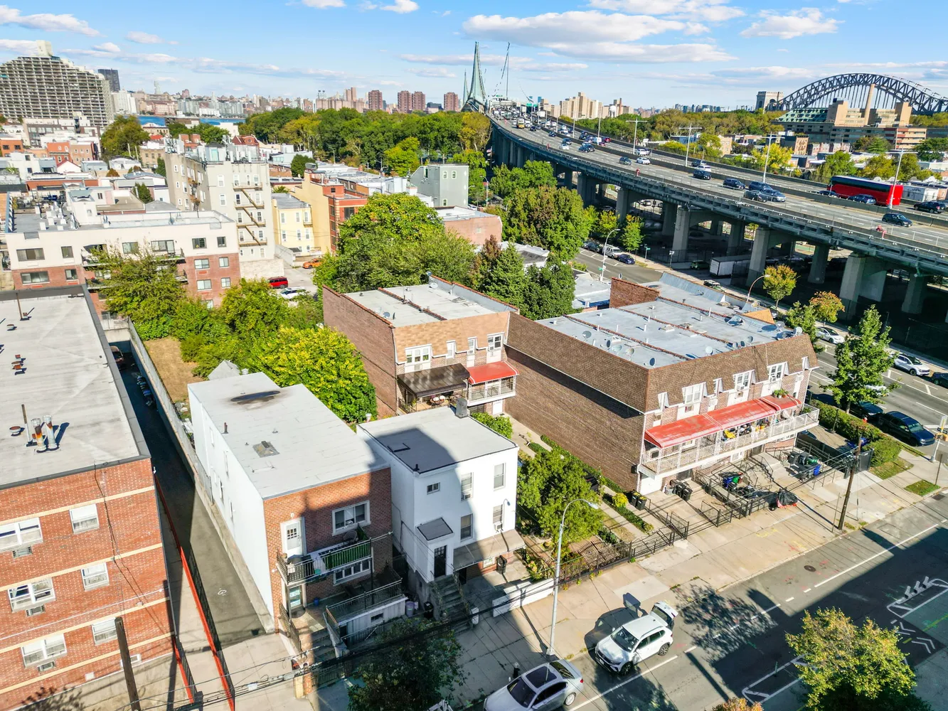 a view of a city from a terrace