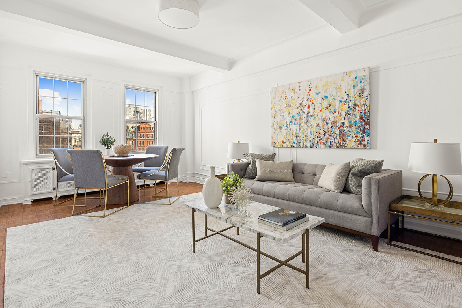 70 Remsen Street, Unit 9C Brooklyn, NY 11201 - Photo 2 of 11 a living room with furniture and a large window