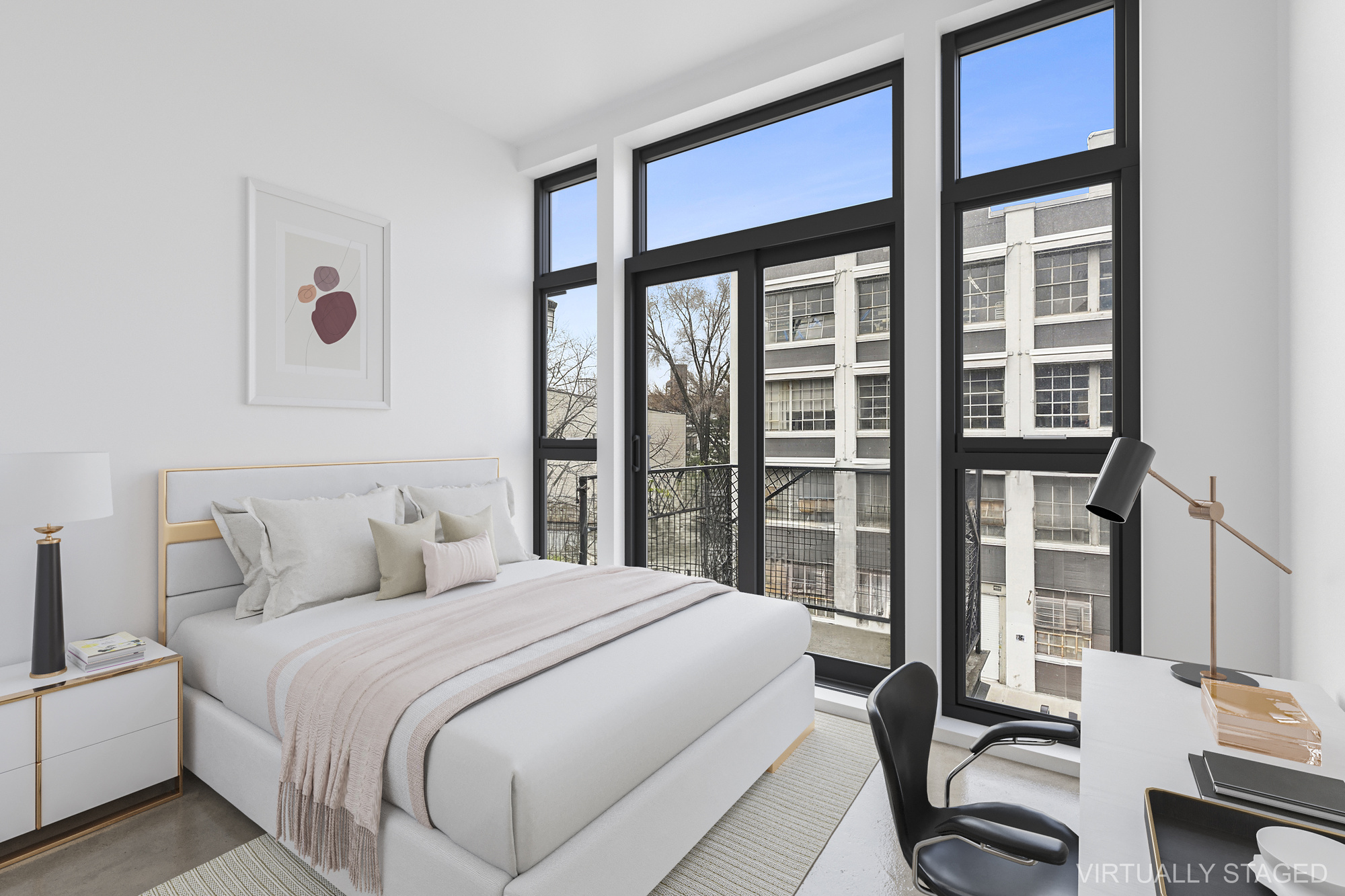 30 Belvidere Street, Unit 3A Brooklyn, NY 11206 - Photo 5 of 9 a bedroom with a bed and a large window