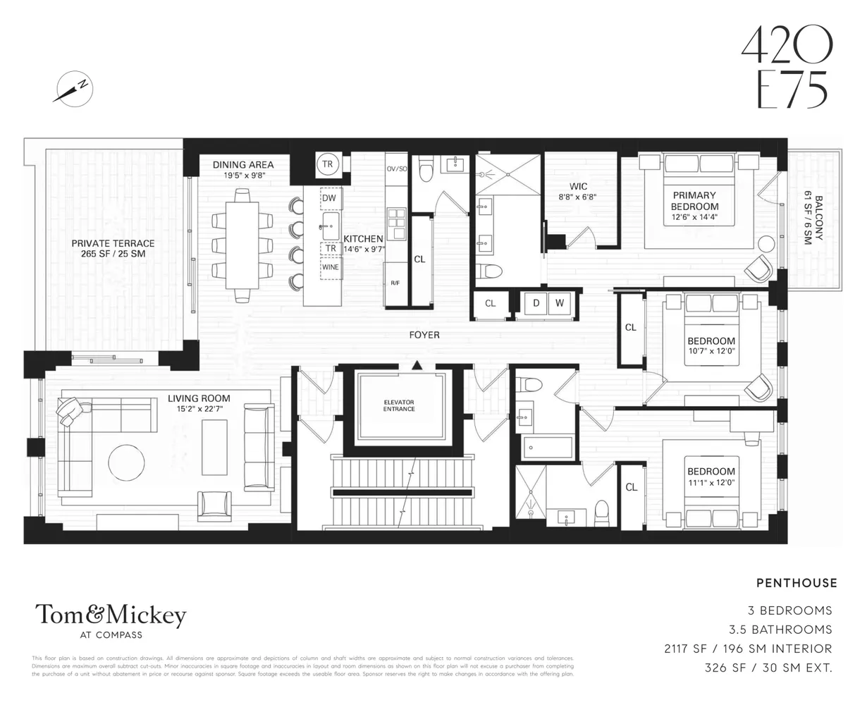 $4,750,000 | 420 East 75th Street, Unit PH | Lenox Hill
