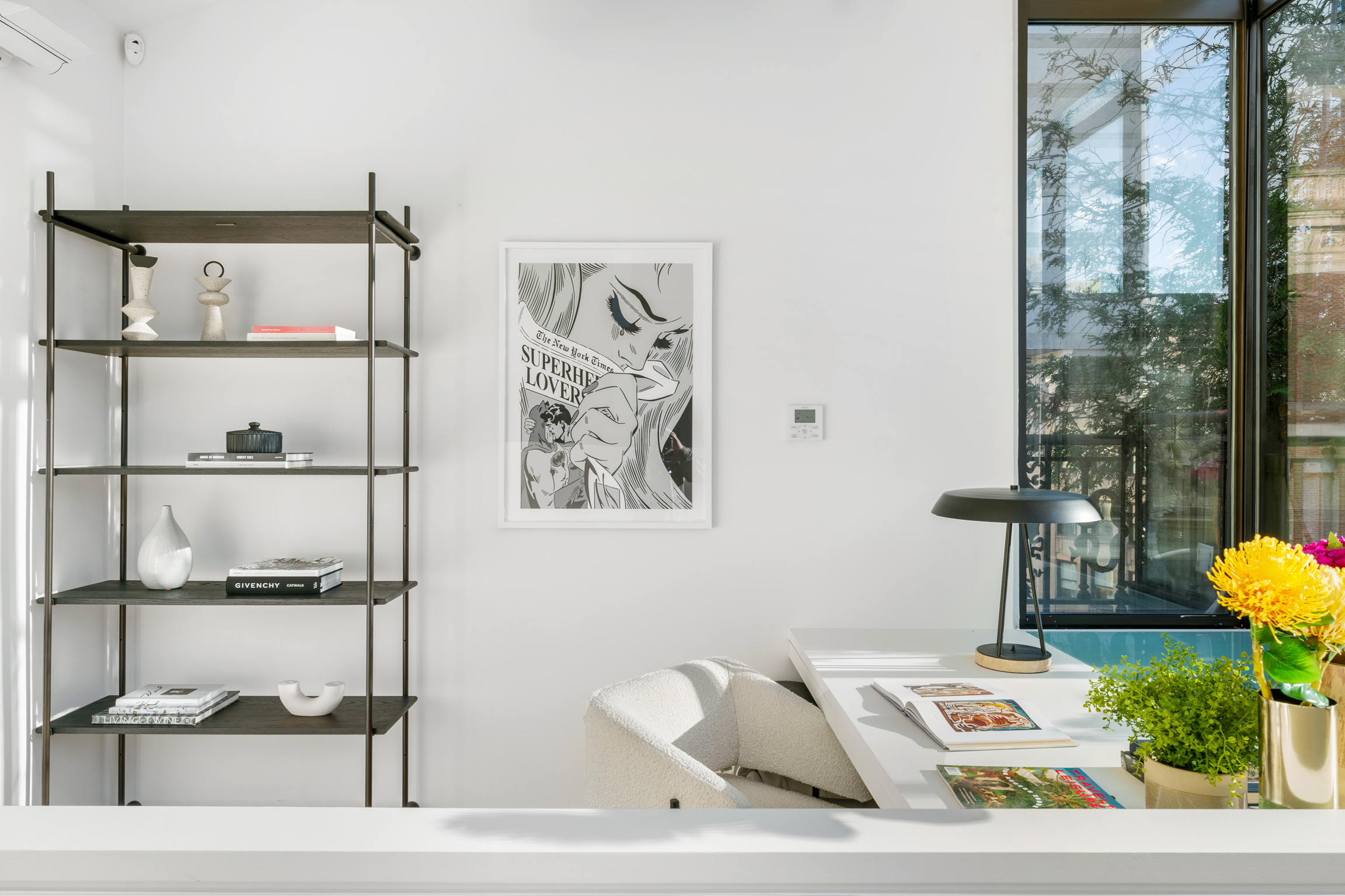 1200 Broadway, Unit PH89 Manhattan, NY 10001 - Photo 38 of 47 a living room with furniture and a floor to ceiling window