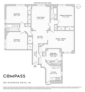 $2,395,000 | 360 Riverside Drive, Unit 8A | Upper West Side