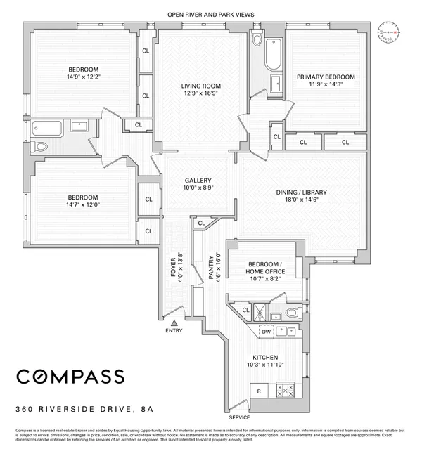 $2,395,000 | 360 Riverside Drive, Unit 8A | Upper West Side