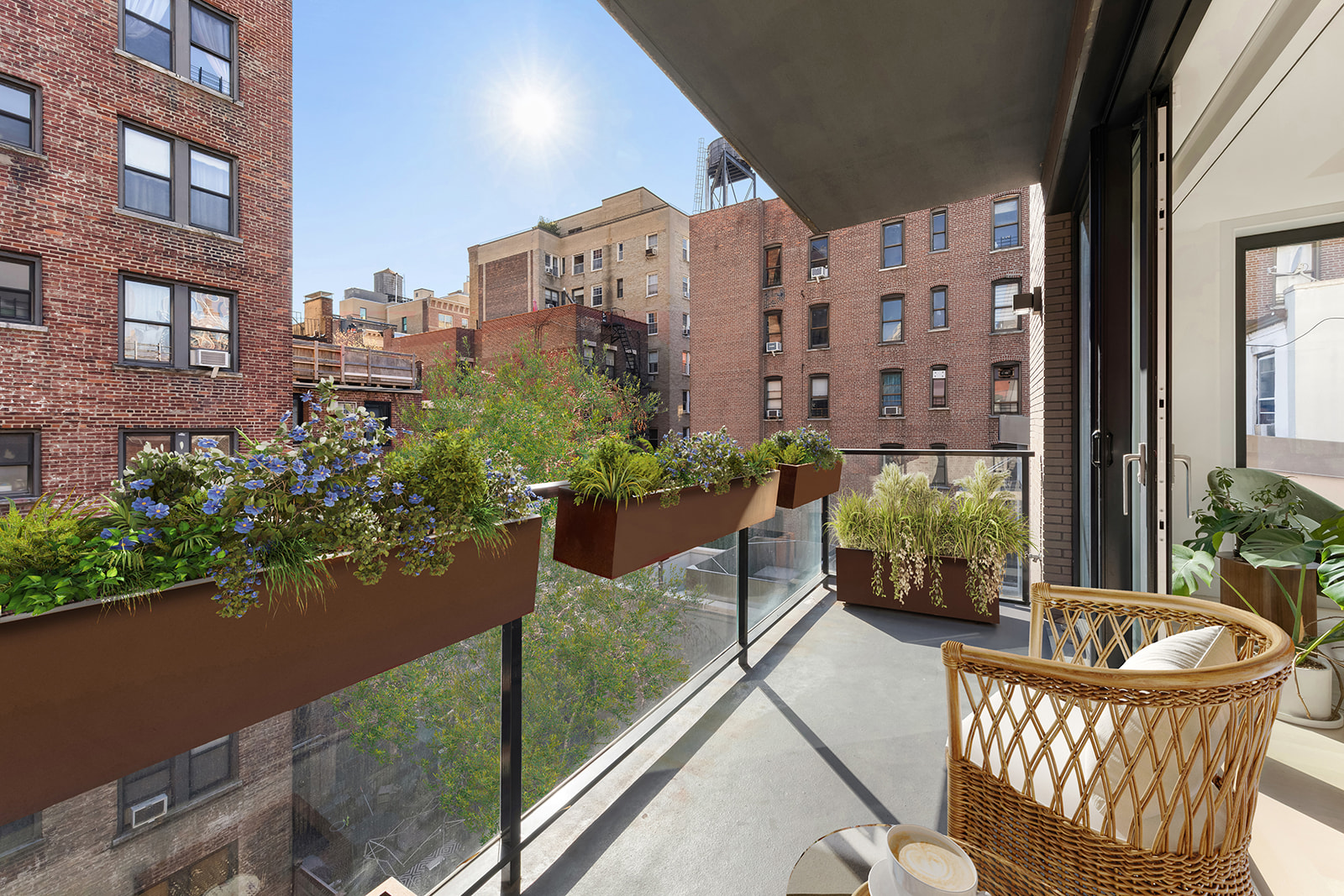 134 West 83rd Street, Unit 4 Manhattan, NY 10024 - Photo 3 of 17 a balcony with furniture and a potted plant