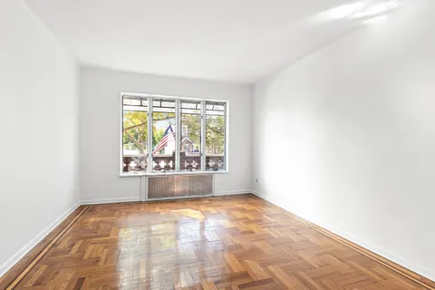 an empty room with a window