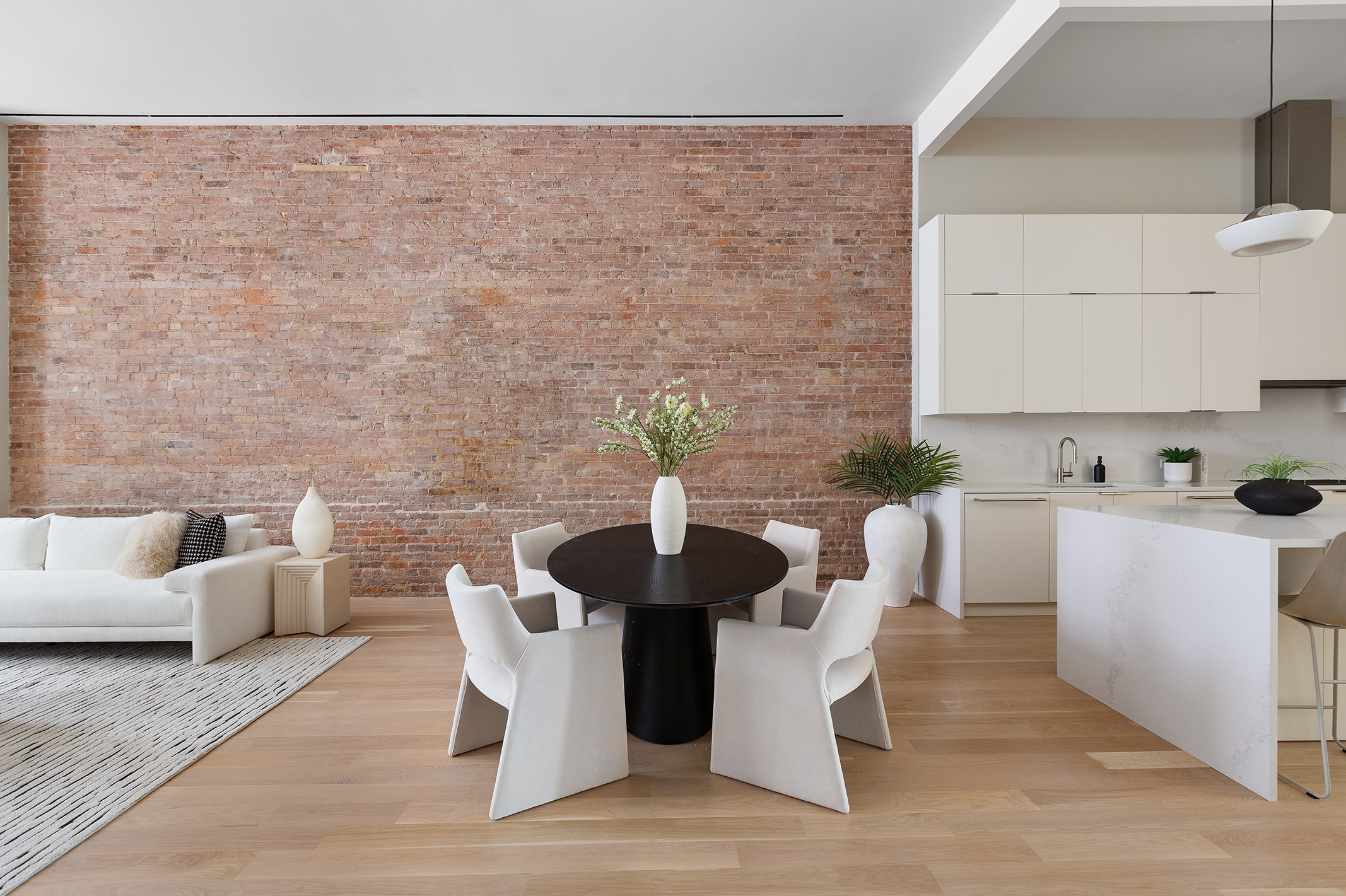 66 Reade Street, Unit TH Manhattan, NY 10007 - Photo 2 of 18 a dining room with furniture and wooden floor