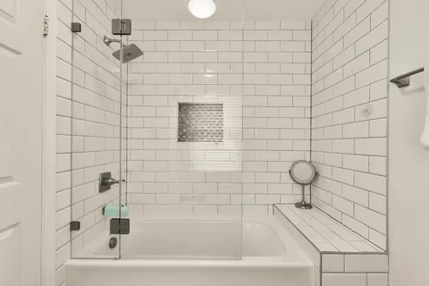a bathroom with a shower