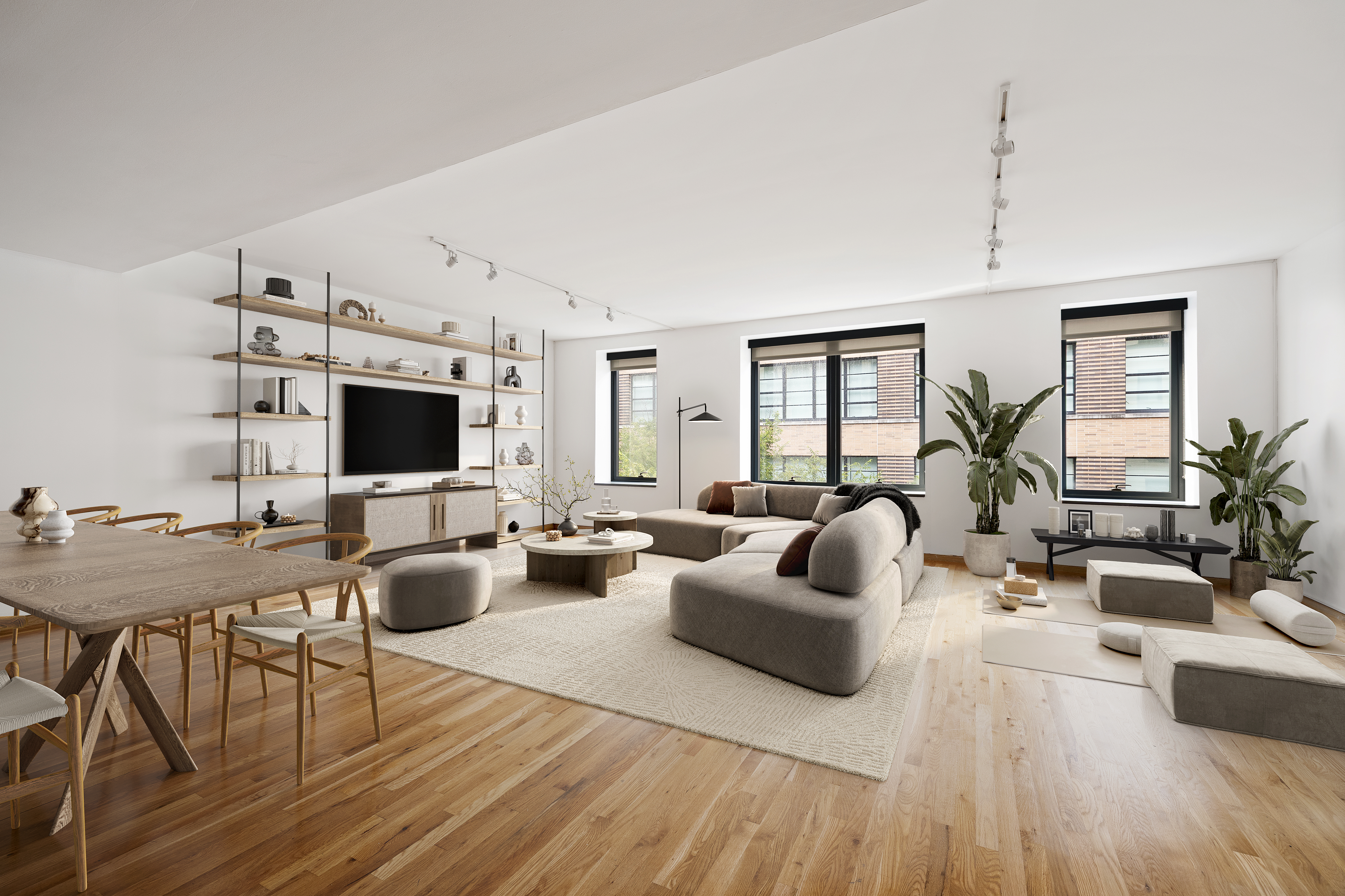 75 Sullivan Street, Unit 5S Manhattan, NY 10012 - Photo 1 of 12 a living room with furniture and a flat screen tv