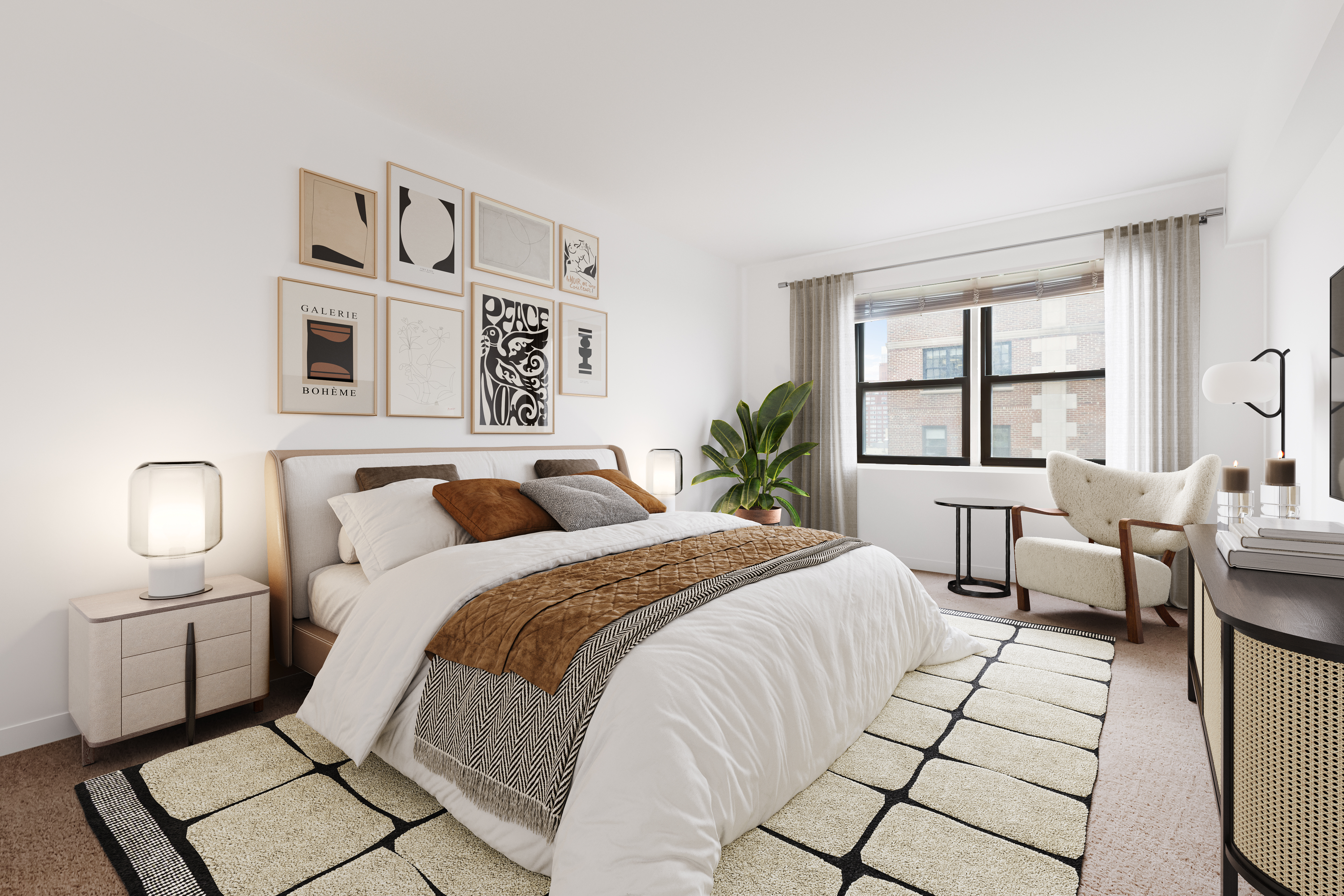 205 East 77th Street, Unit 10B Manhattan, NY 10075 - Photo 3 of 6 a bedroom with a bed and wooden floor