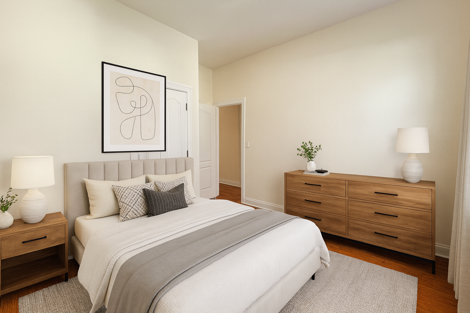 37-15 Broadway, Unit 3 Queens, NY 11103 - Photo 3 of 9 a bedroom with a bed and a closet