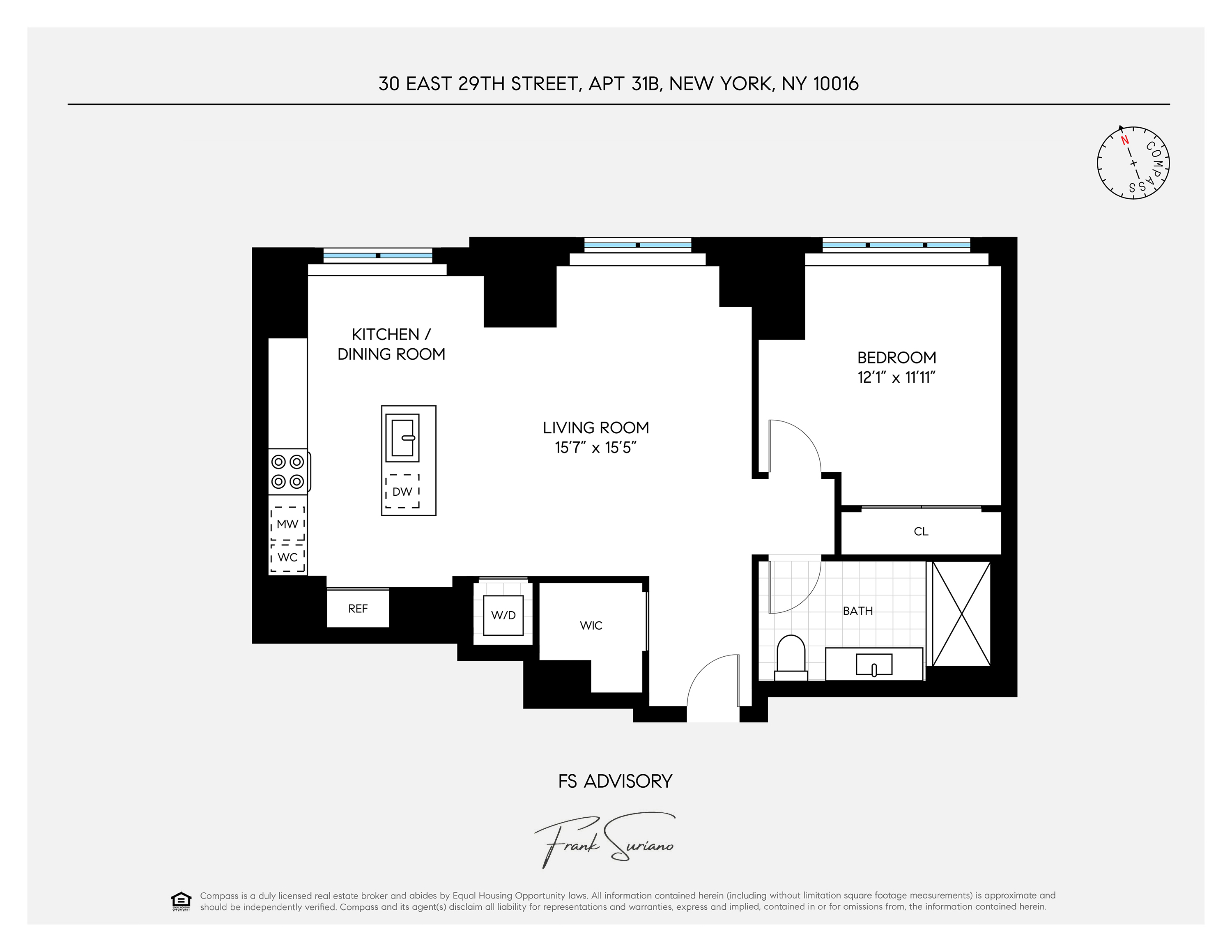 30 East 29th Street, Unit 31B Manhattan, NY 10016 - Photo 9 of 9 a picture of a floor plan