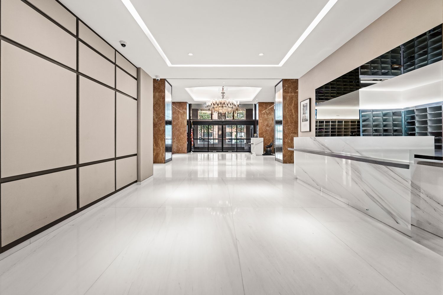 400 East 56th Street, Unit 19O Manhattan, NY 10022 - Photo 15 of 20 a view of an entryway with a floor to ceiling window