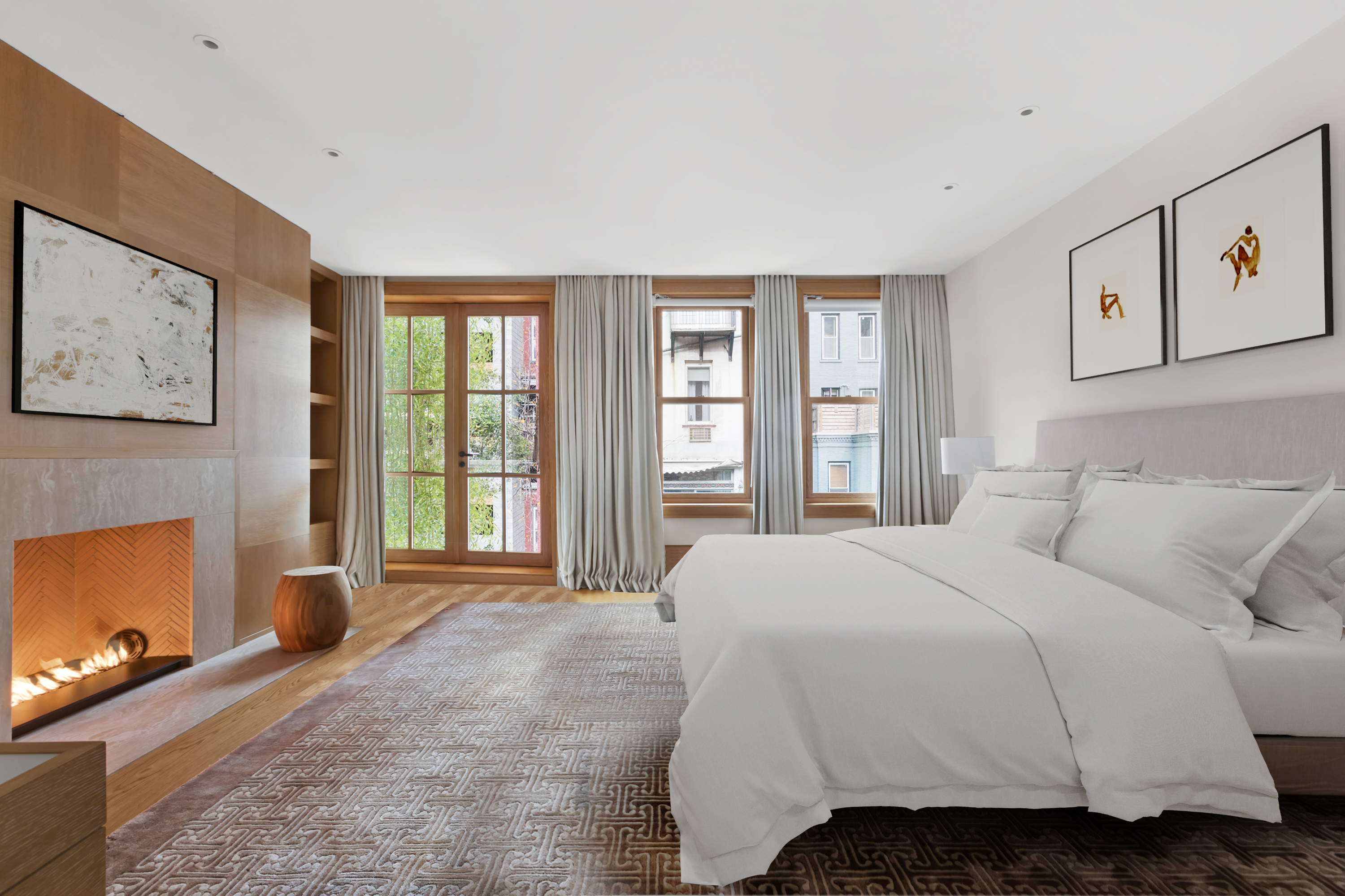 45 East 74th Street Manhattan, NY 10021 - Photo 15 of 33 a bedroom with a large bed and a tv