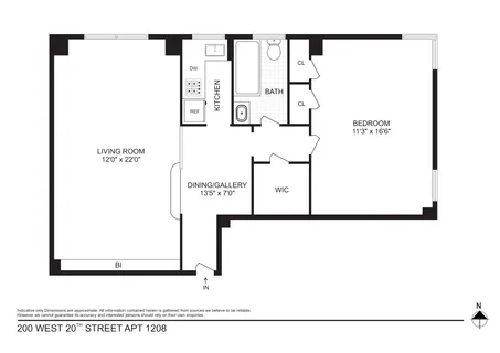 $899,000 | 200 West 20th Street, Unit 1208 | Chelsea