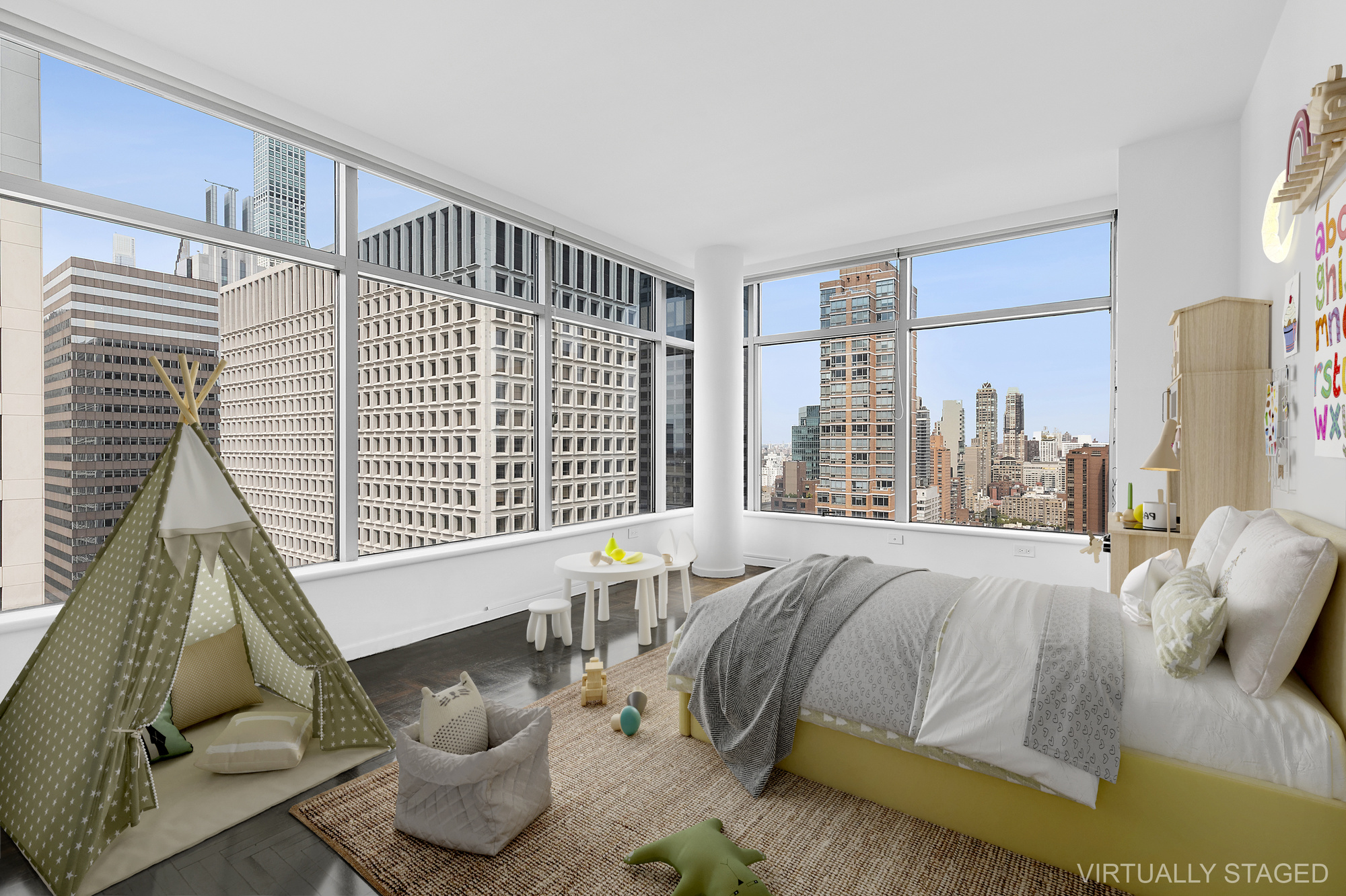 250 East 54th Street, Unit 35A Manhattan, NY 10022 - Photo 5 of 13 a bed room with a bed and a window