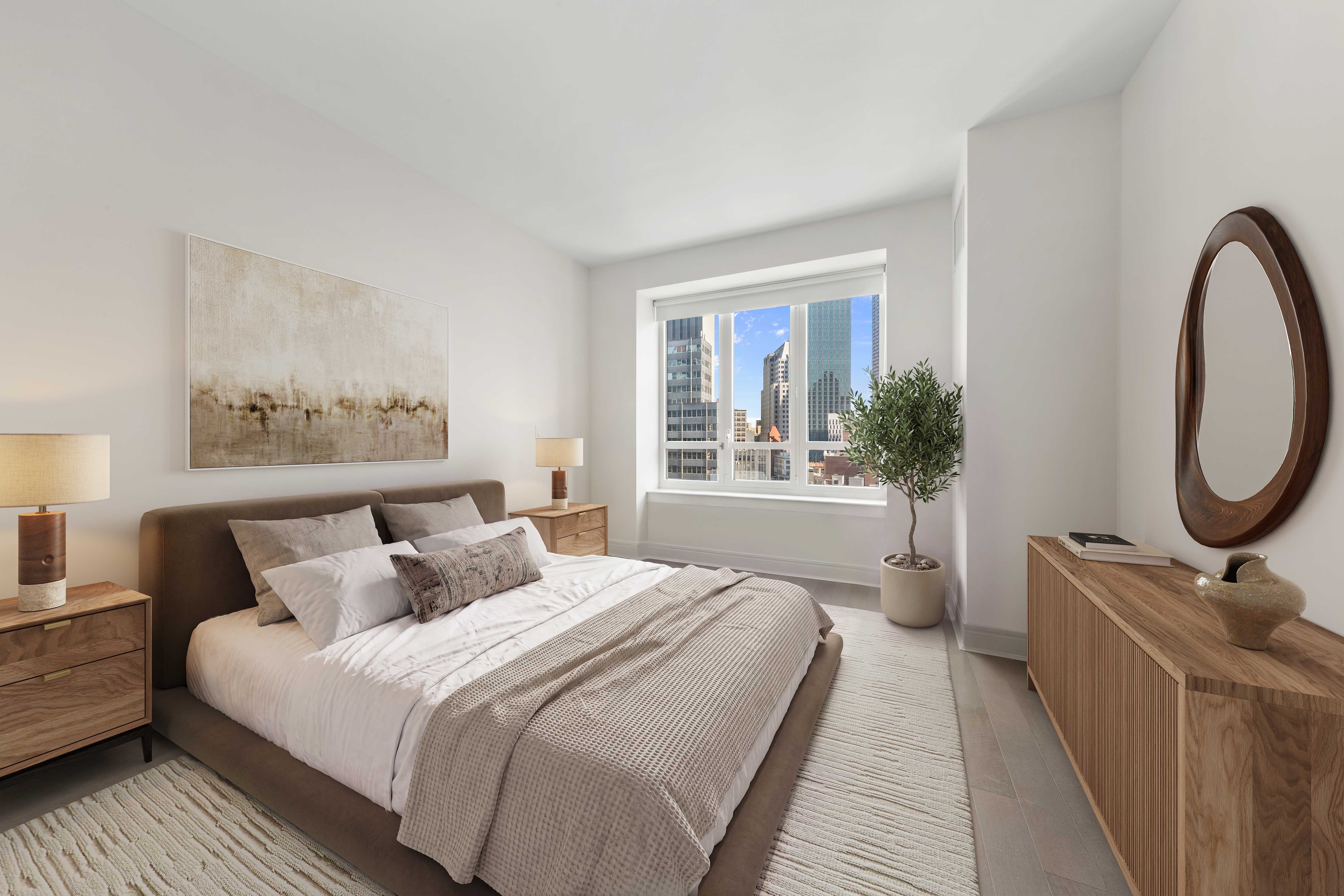 265 State Street, Unit 1008 Brooklyn, NY 11201 - Photo 4 of 19 a bed room with a bed a couch and a window