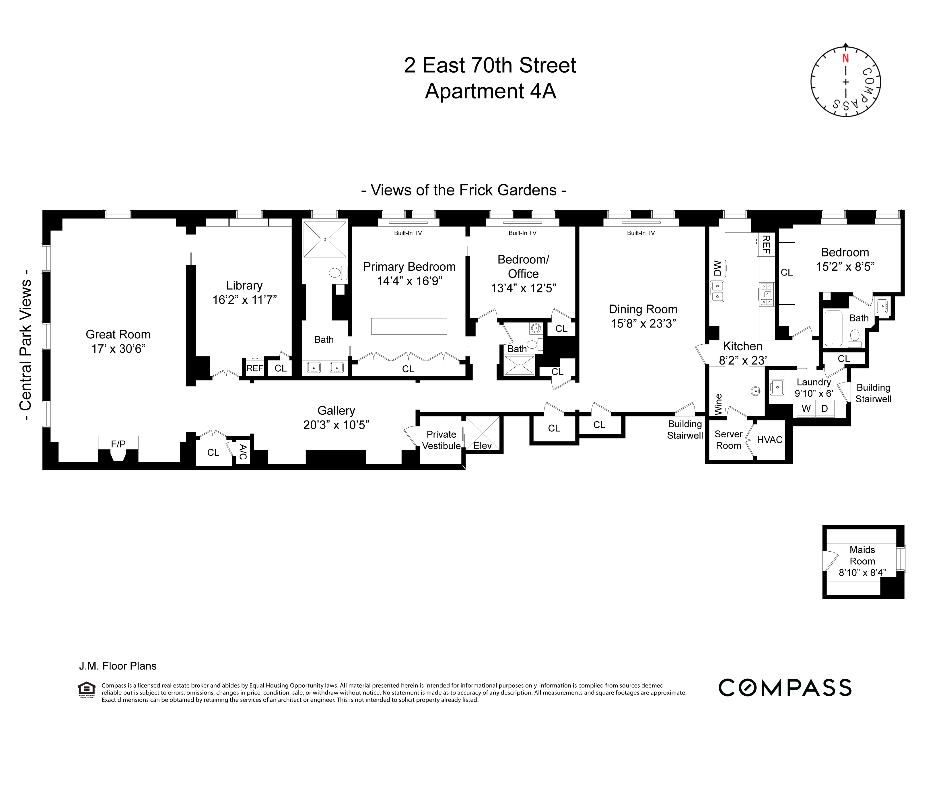 2 East 70th Street, Unit 4A Manhattan, NY 10021 - Photo 17 of 17 a picture of a floor plan