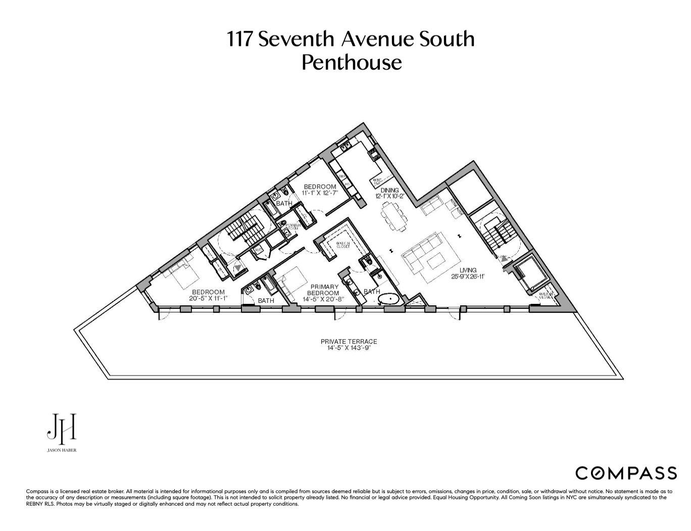 117 7th Avenue South, Unit PH Manhattan, NY 10014 - Photo 5 of 5 a black and white photo of a bench