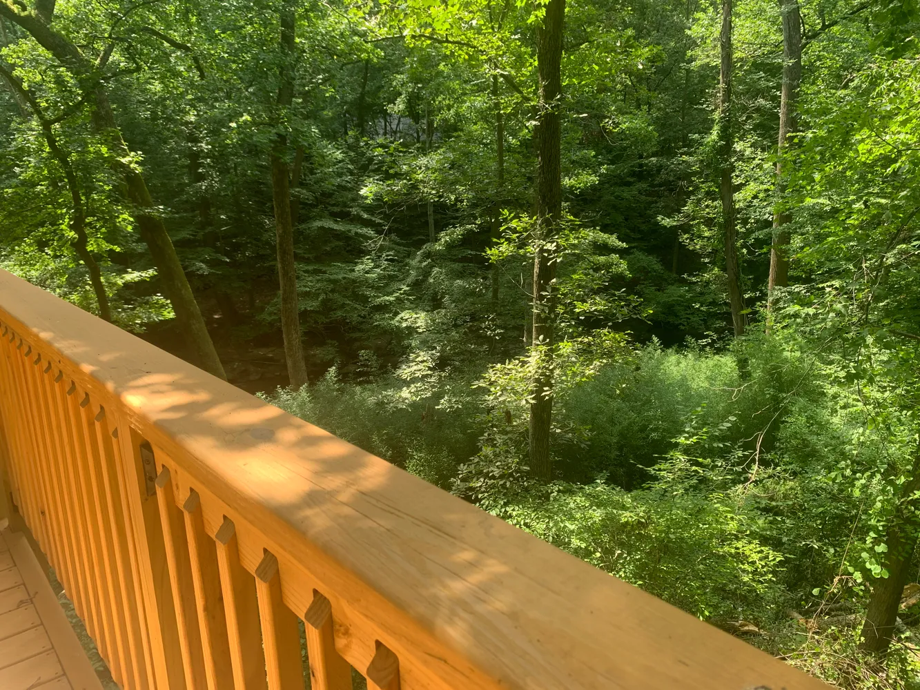 a view of balcony and yard