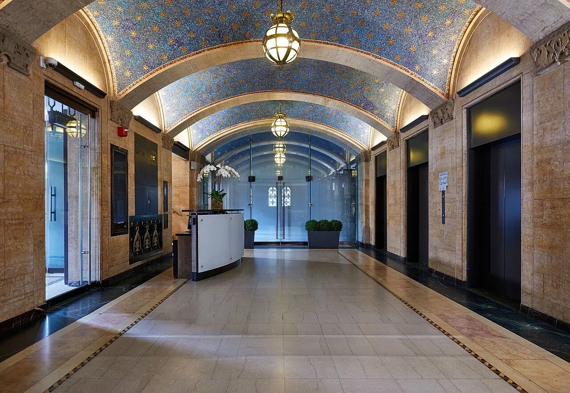 1 Hanson Place, Unit 16F Brooklyn, NY 11243 - Photo 9 of 15 a view of lobby with a chandelier