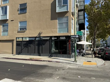 a view of street with sitting area