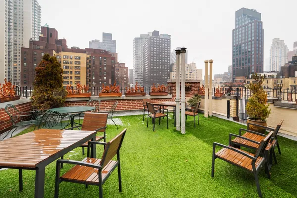 a view of a chairs in a patio