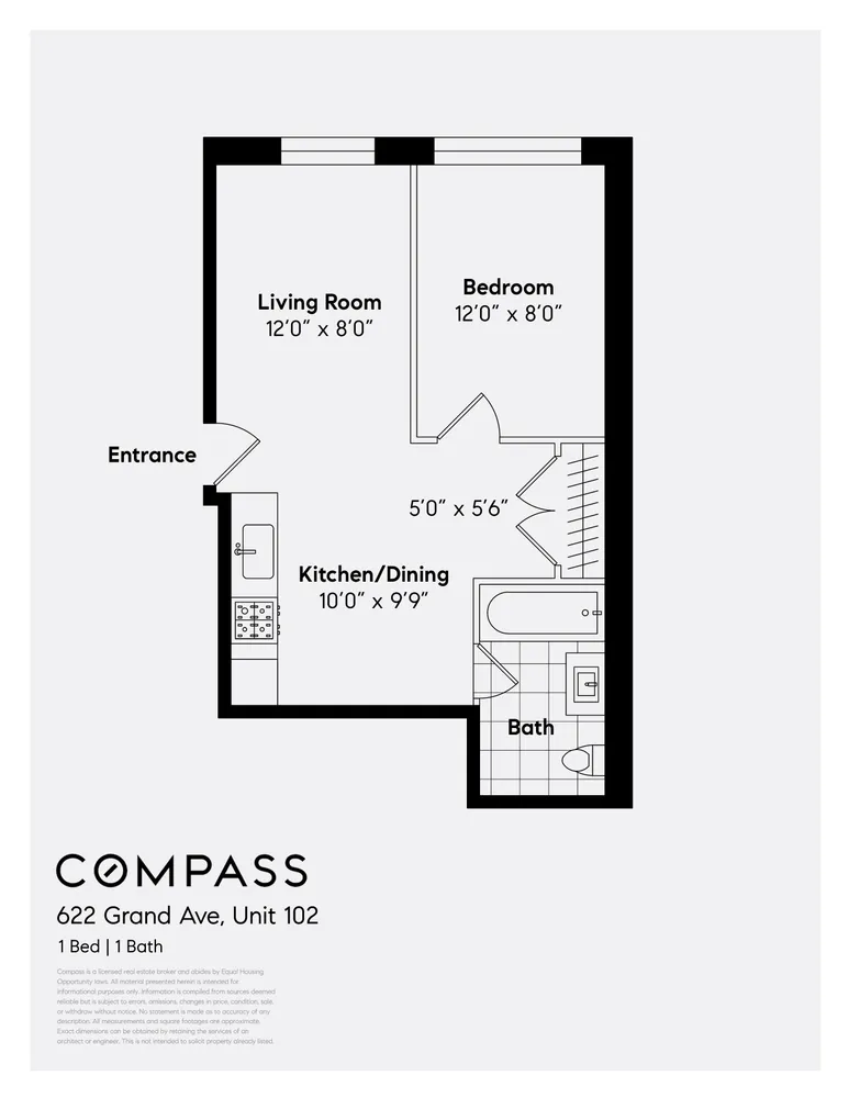 $3,000 | 622 Grand Avenue, Unit 102 | Crown Heights