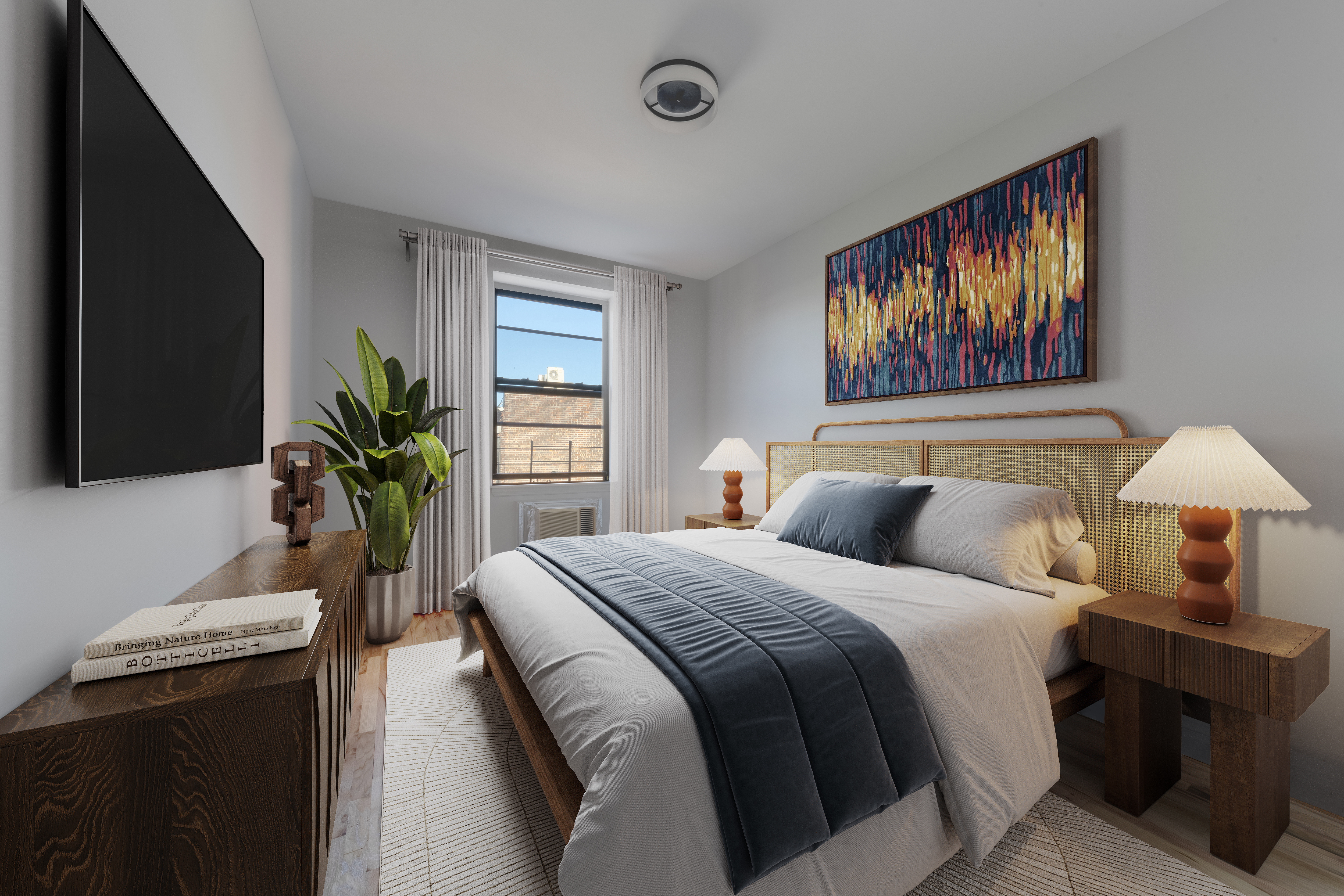 7 Mt Morris Park West, Unit D Manhattan, NY 10027 - Photo 8 of 16 a bedroom with a bed and a potted plant