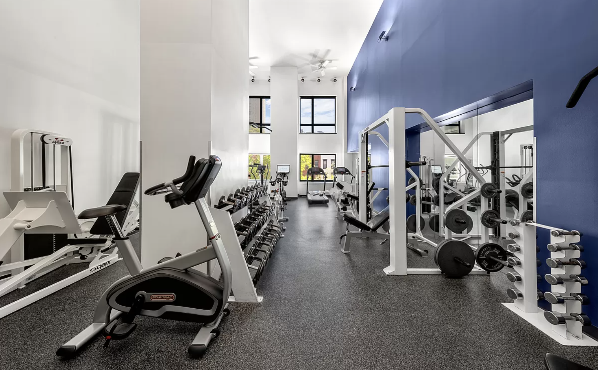 360 East 88th Street, Unit 34A Manhattan, NY 10128 - Photo 30 of 35 a view of a room with gym equipment