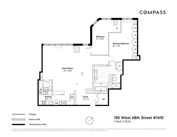 $9,500 | 155 West 68th Street, Unit 1410 | Upper West Side