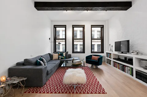 a living room with furniture or couch and a flat screen tv