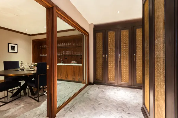 a black and white photo of a rug