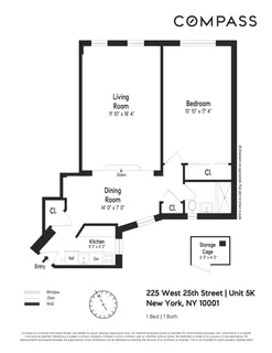 $849,000 | 225 West 25th Street, Unit 5K | Chelsea