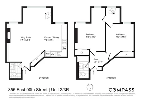 $950,000 | 335 East 90th Street, Unit 2/3R | Upper East Side