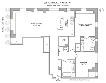 $3,750,000 | 360 Central Park West, Unit 11C | Upper West Side
