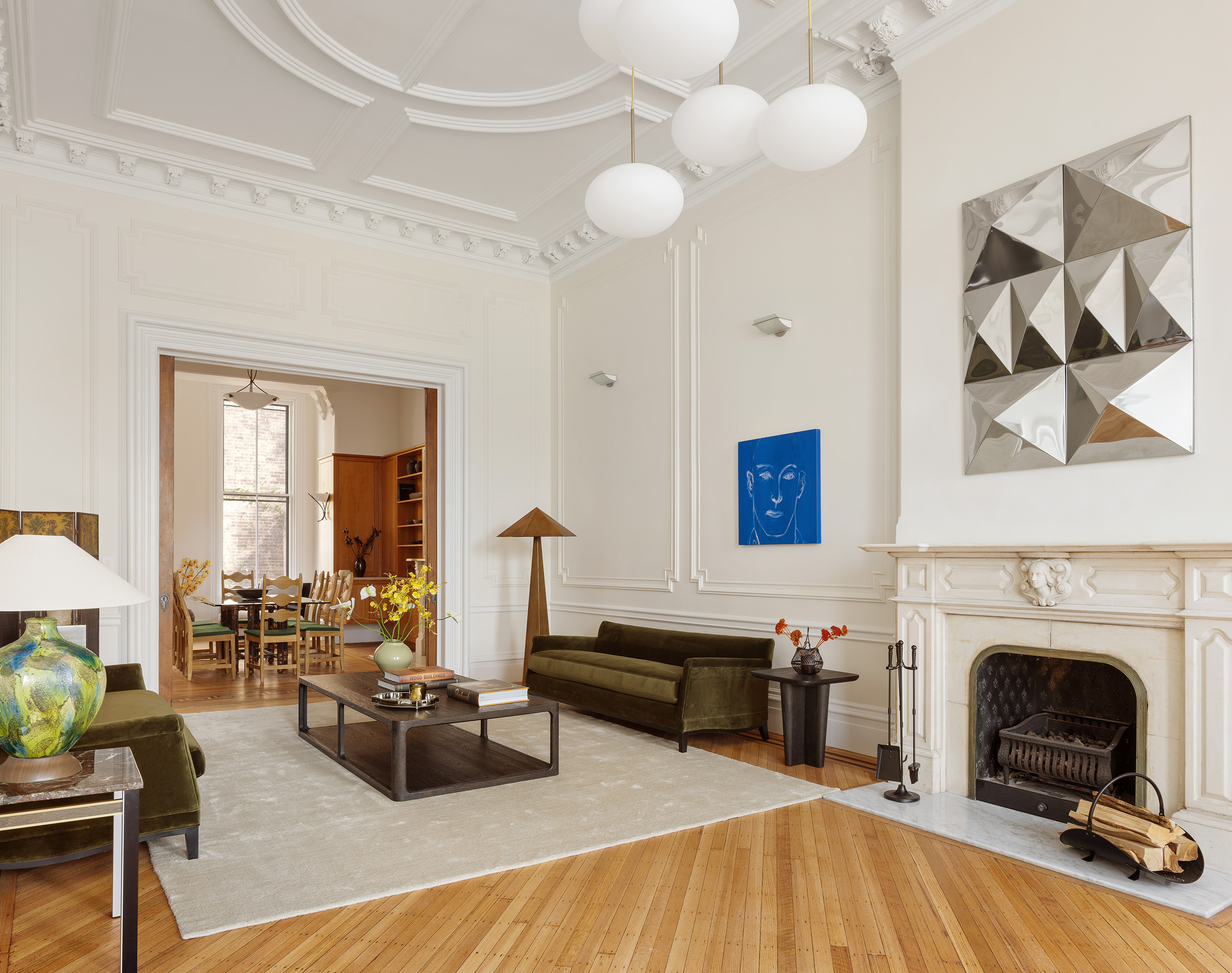 75 Columbia Heights Brooklyn, NY 11201 - Photo 5 of 23 a living room with furniture and a fireplace