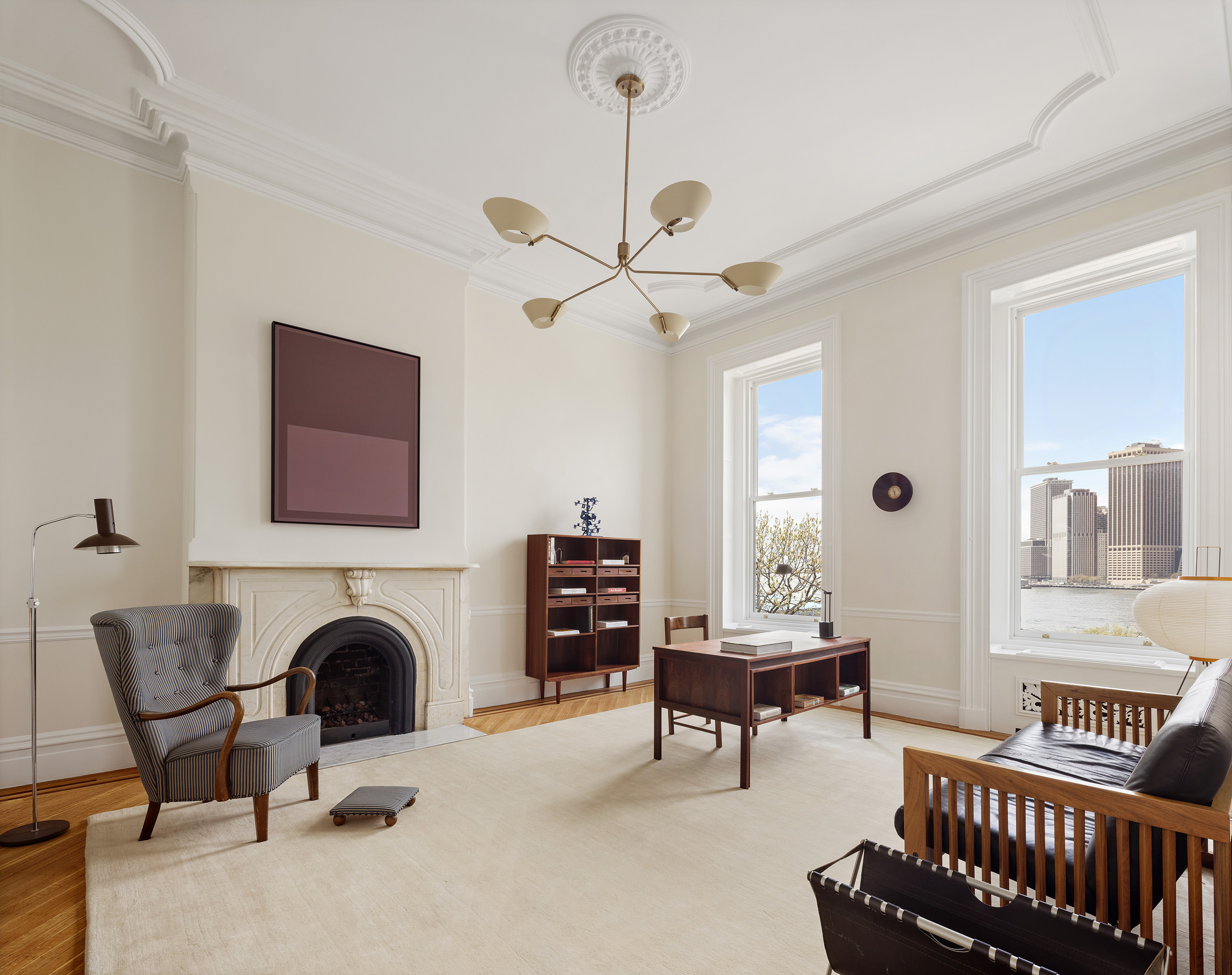 75 Columbia Heights Brooklyn, NY 11201 - Photo 10 of 23 a living room with furniture and a fireplace