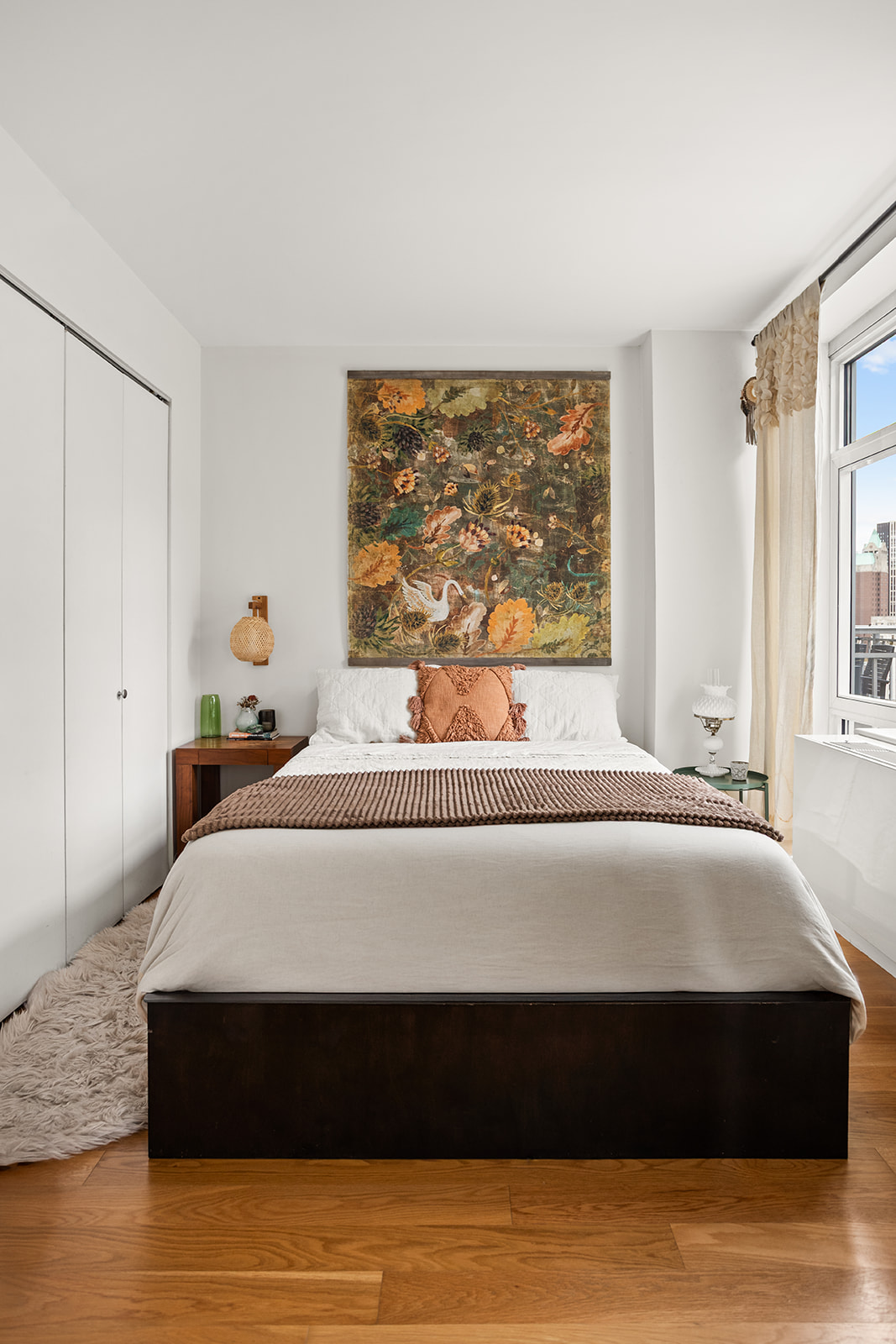 189 Schermerhorn Street, Unit 16G Brooklyn, NY 11201 - Photo 6 of 15 a bedroom with a bed and wooden floor