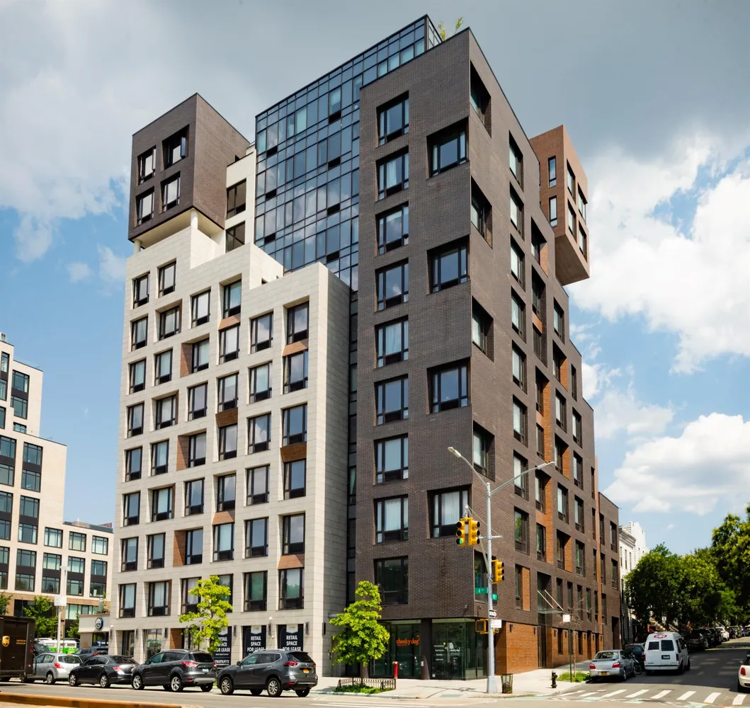 a front view of a building