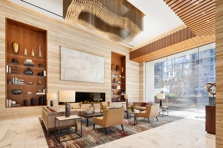 1 West End Avenue, Unit 22E Manhattan, NY 10023 - Photo 18 of 32 a building outdoor space with patio furniture and potted plants