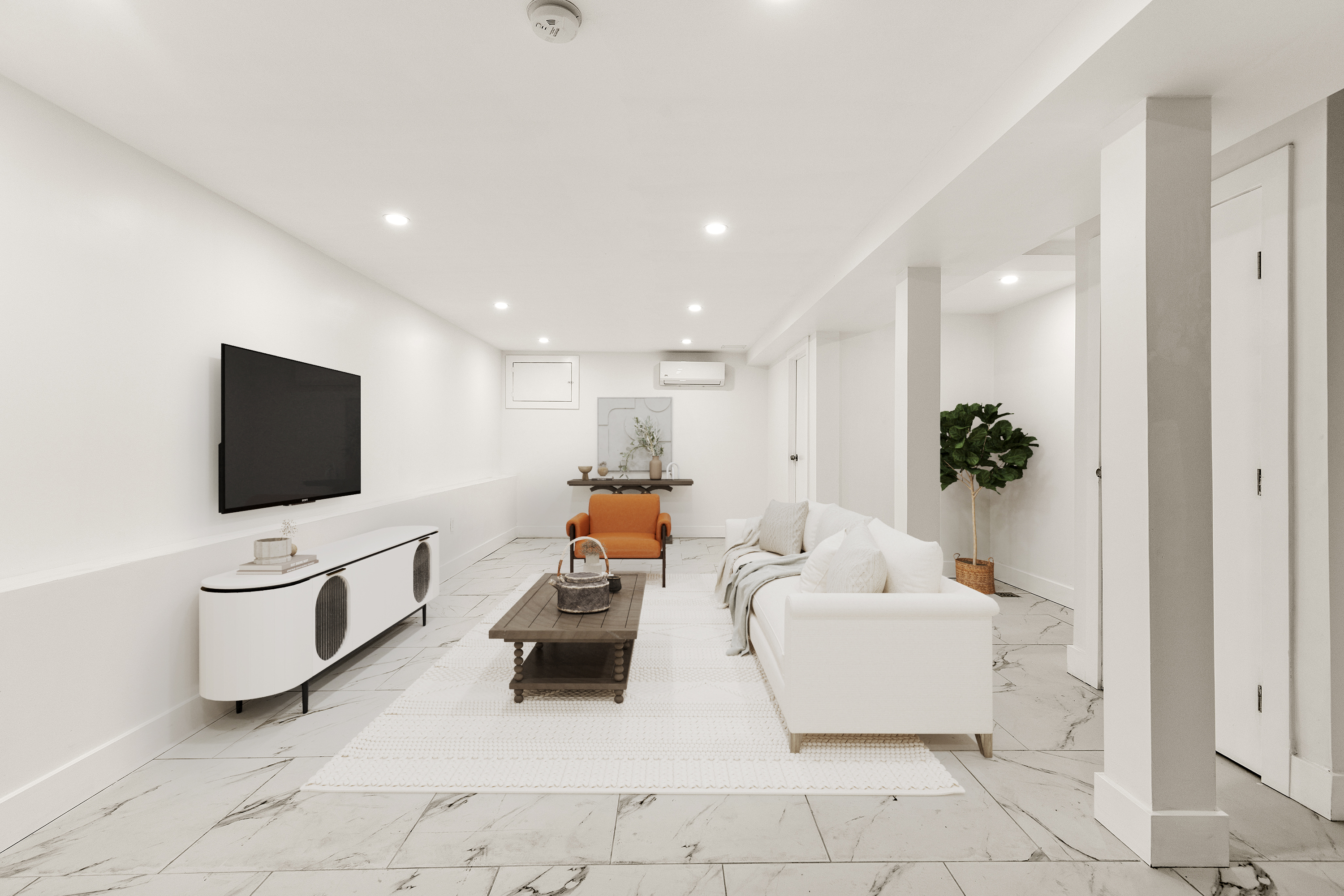 661 Decatur Street Brooklyn, NY 11233 - Photo 12 of 13 a living room with furniture and a flat screen tv