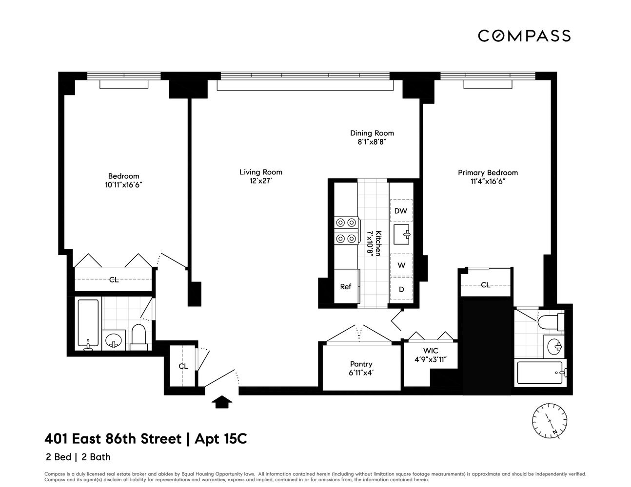 401 East 86th Street, Unit 15C Manhattan, NY 10028 - Photo 14 of 14 a picture of a floor plan
