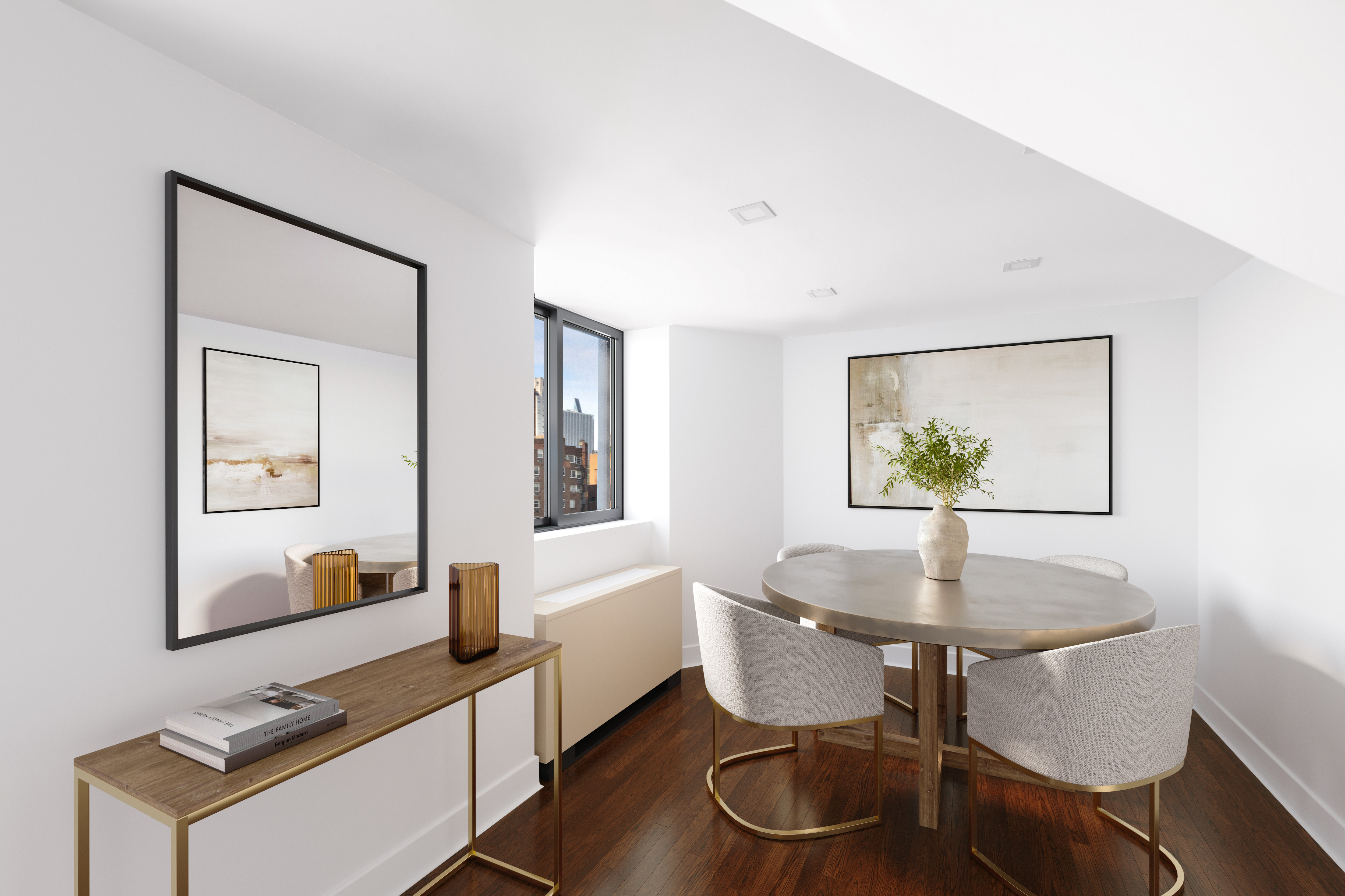 421 Hudson Street, Unit 325 Manhattan, NY 10014 - Photo 3 of 11 a living room with furniture and a wooden floor