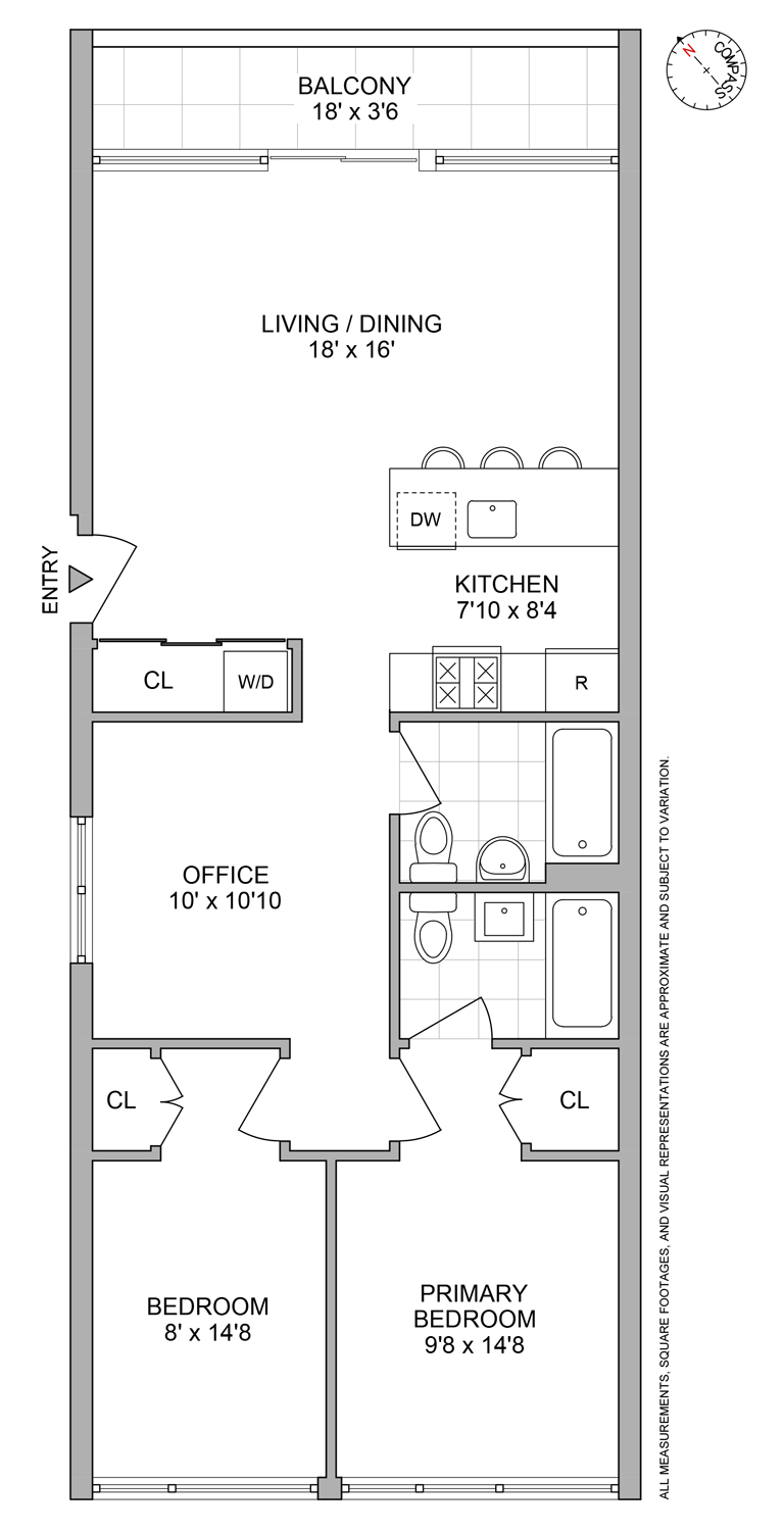 524 St Johns Place, Unit 4C Brooklyn, NY 11238 - Photo 10 of 10 a picture of a floor plan